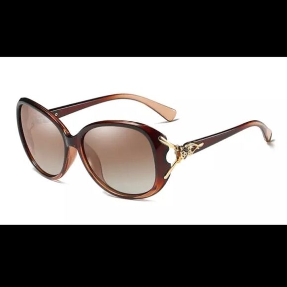 TORTOISE SHELL OVERSIZED POLARIZED SUNGLAS… - Picture 1 of 5